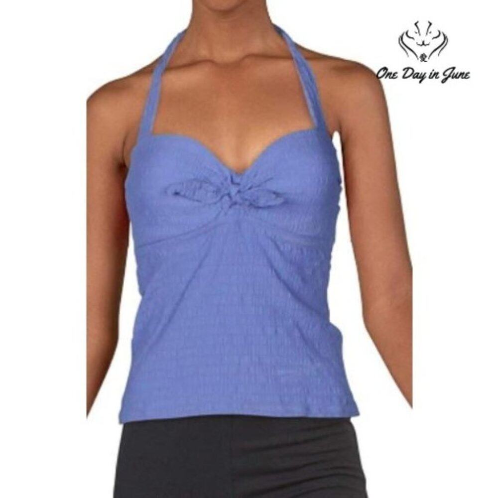 Jessica Simpson Standard Solid Textured Tankini Top Size S